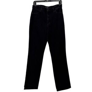 Lee Instantly Slims High Rise Relaxed Fit Straight Leg Jeans Black 12 Long